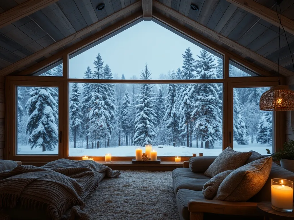 Vinterlandskap med snø og fjell